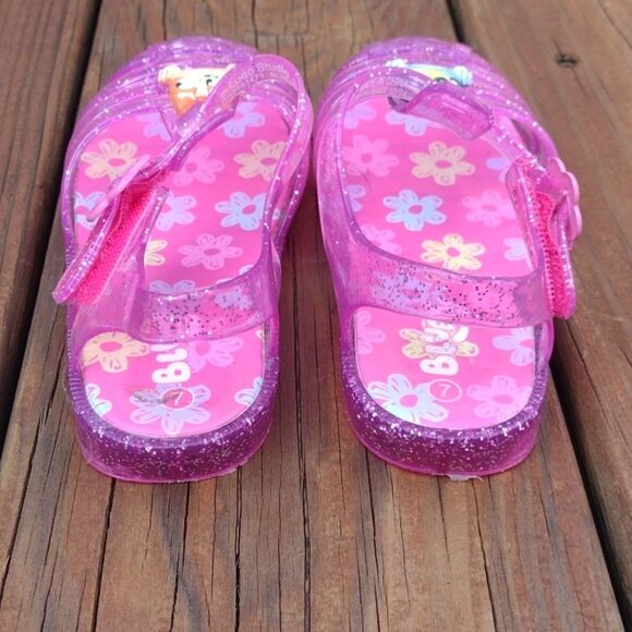 Bluey Hot Pink Glittery Jelly Sandals Size 7 Toddler - Picture 3 of 8